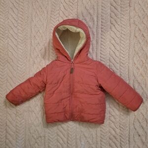 Pink Hooded Puffer Jacket By Carters